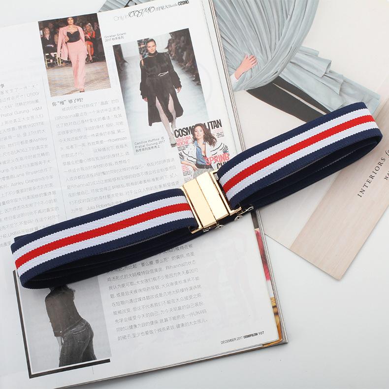 

Ленивый ремень Эластичный Эластичный Джинсовый ремень Женский Декоративный Пояс-печать на талии Без пробивания