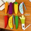 Creative Silicone Pencil Case, Cute, Waterproof, Large Capacity, Banana-shaped Pencil Bag, Fruit and Vegetable Shaped Storage Bag