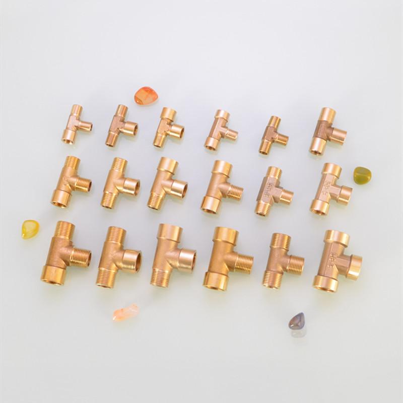 1Pc Pneumatic Brass Pipe Fitting Male-Female Thread Conversion Connect 1/8" 1/4" 3/8" BSP Tee Type Copper Water Oil Gas Adapter