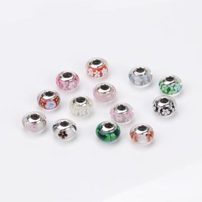 S925 Sterlingsilber Murano Glas Blumenperlen für Pandora Armband - Frühjahrskollektion DIY Schmuckzubehör Geschenk