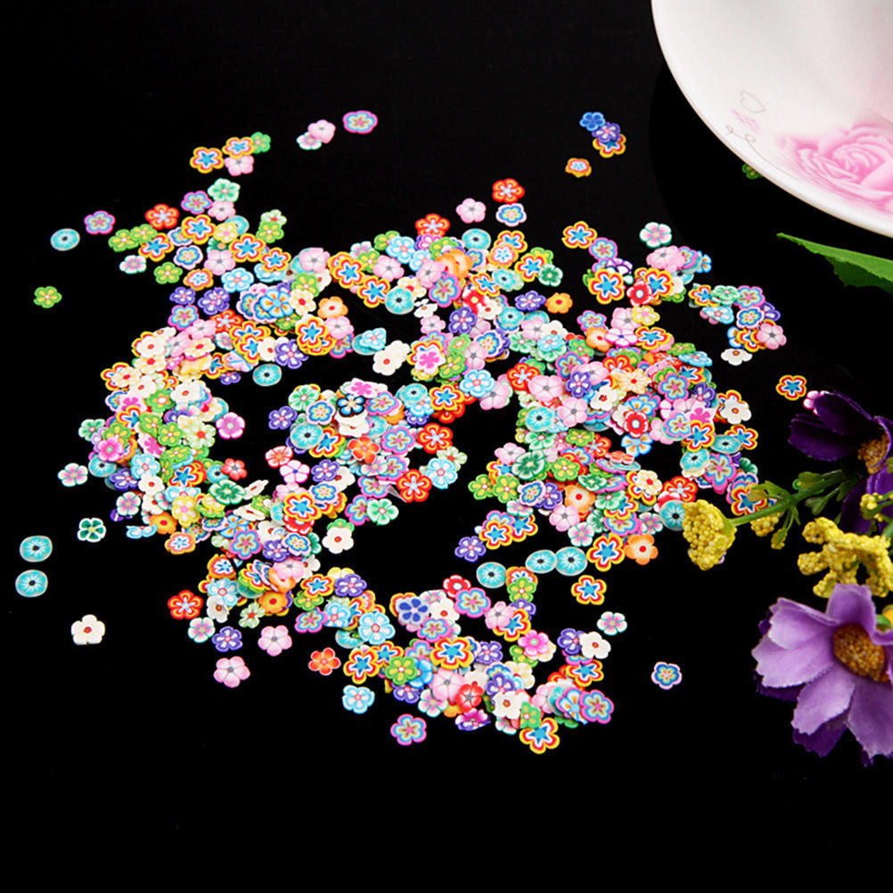 1000Pcs Nail 3D Letter Fragments Of Polymer Clay Stickers Gel Tips