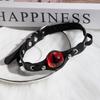 European-Asian Red Eye Demon Leather Collar: High-End Gothic Style Necklace for Women
