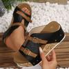 Women's Wedge Sandals Summer 2025 New Platform Wedge-heeled Sandals Plus Size Comfortable Casual Outdoor Open Toe Beach Slippers