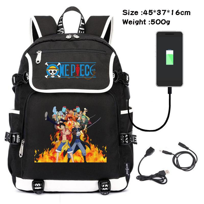 One Piece themed student backpack with fashionable and versatile printed design.