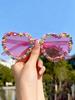 Candy Sprinkle Heart Shaped Sunglasses Novelty Design Fashion Eyewear for Street Style and Photo Booth Props KJ191