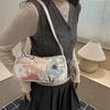 Yogodlns Boho Floral Sequin Shoulder Bag, Women's Vintage Embroidered Hobo Purse Casual Armpit Handbag for Daily Use