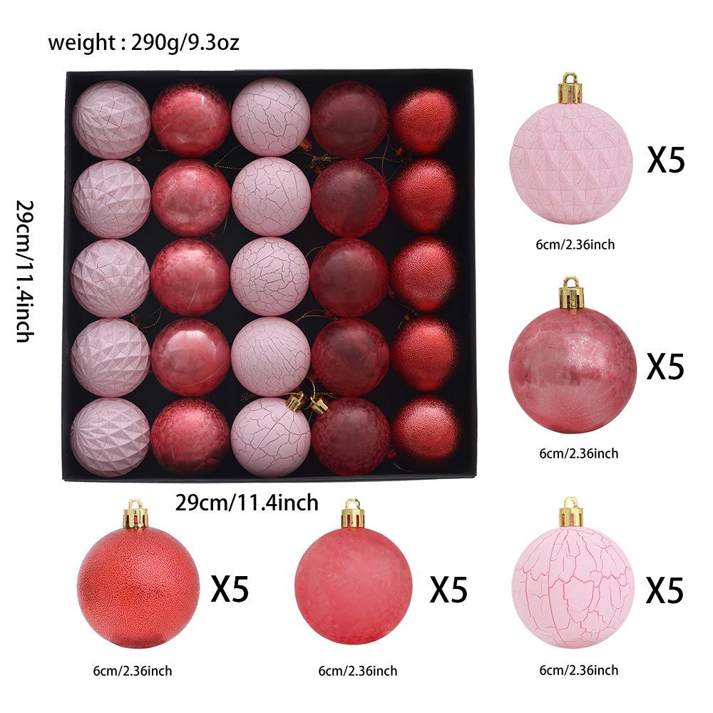 Multi-color Cracked Plastic Christmas Ball Tree Ornaments