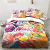 Set di biancheria da letto Kawaii Anime Winx Letto a tre pezzi Singolo Doppio King Size Set di letto per adulti e bambini Set copripiumino per bambini Regalo per bambini