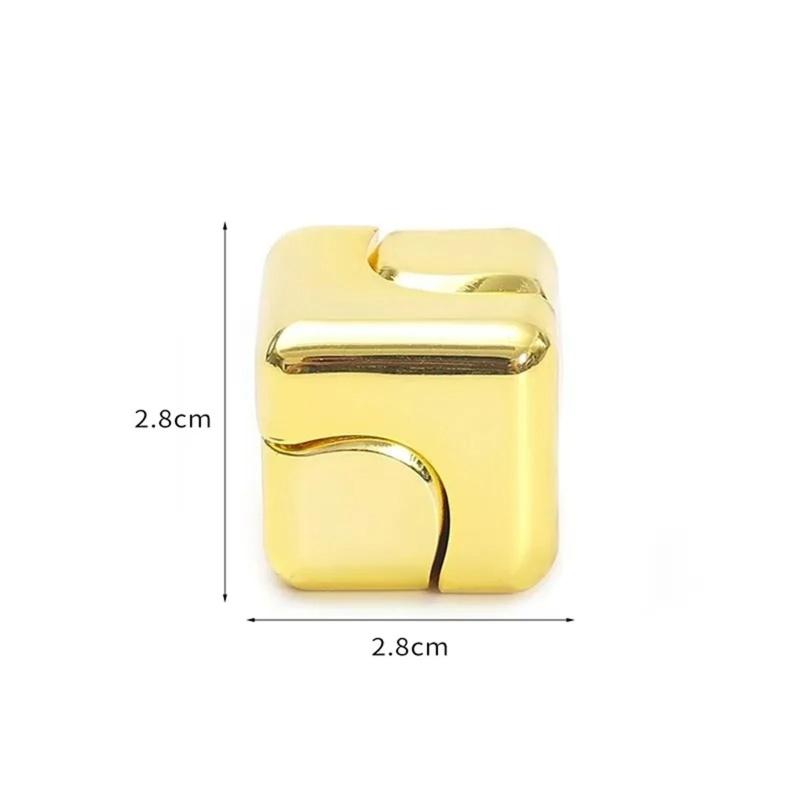 Metal Cube Rotating Fingertip Gyroscope Fidget Anti Stress Toys Cool Sensory Desk Gadget Office Stress Relief Gifts