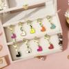 10pcs Cute Heart Shape Keychain Fashion Alloy Love Key Ring Portable Bag Pendant Car Key Holder for Women Girls Daily Accessory