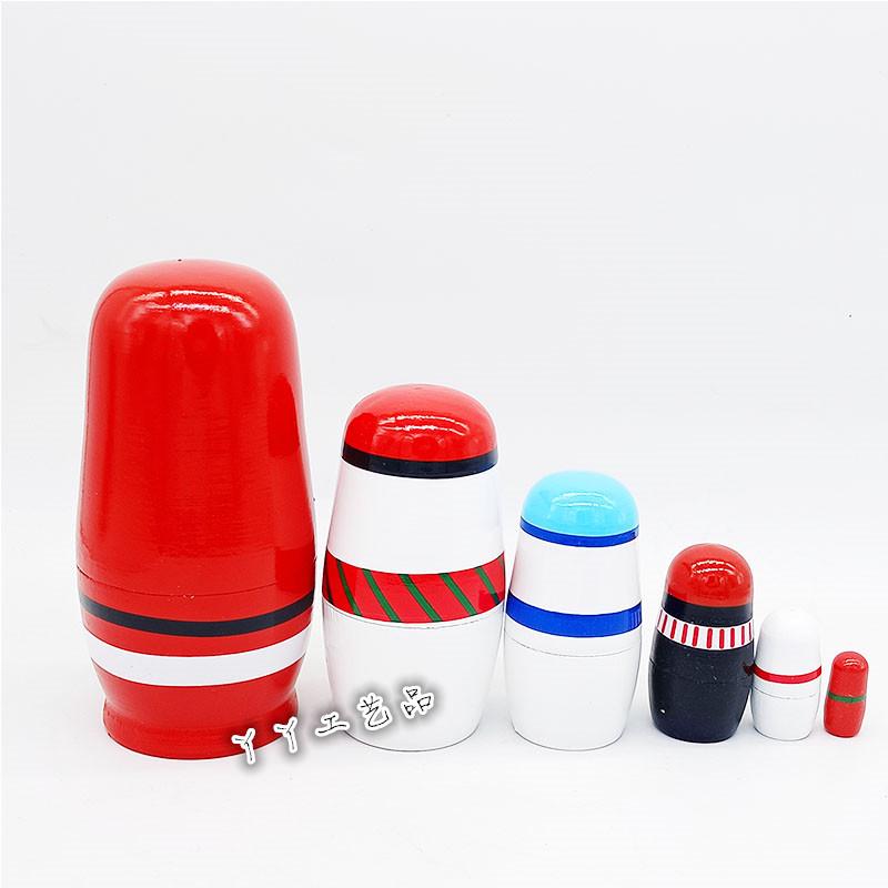 Six-Layer Santa Claus Snowman Nesting Dolls: Educational Wooden Toys & Home Decorations