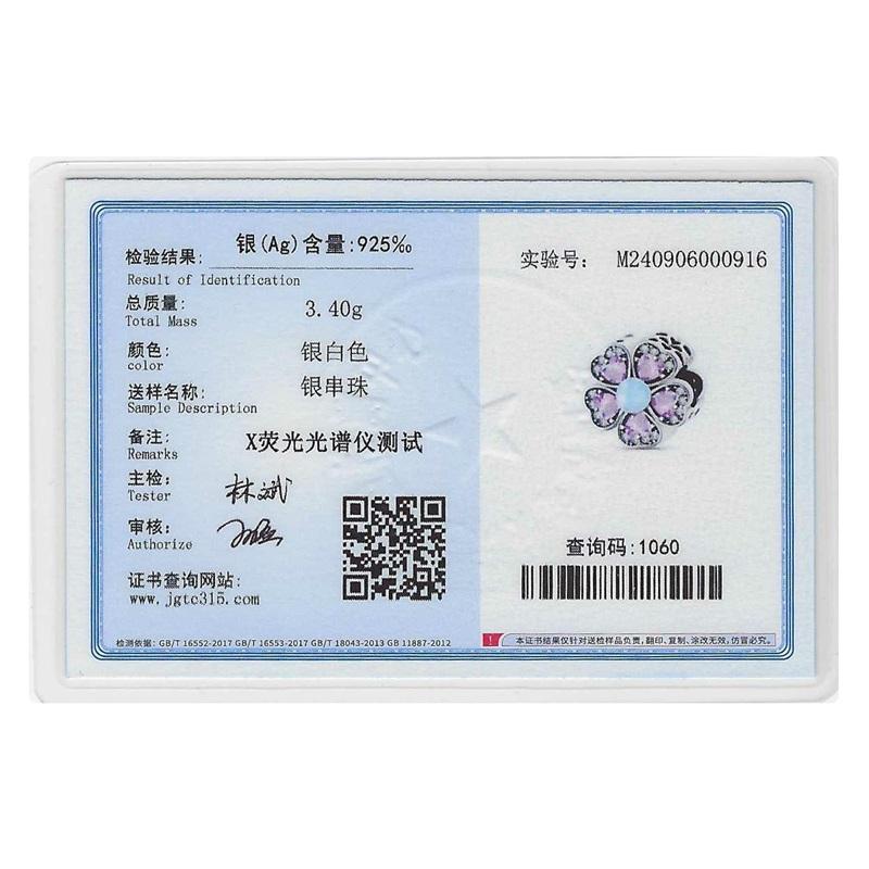 925 Silver Spring Pink Flower Charms Beads Fit Exquisite Bracelet DIY Women Birthday Jewelry Gifts