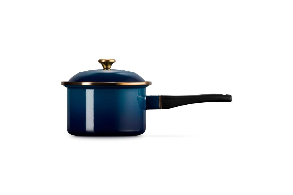 LE CREUSET EOS Enamel Agave Gold Gas and Induction Compatible Japanese Saucepan, 16cm, Design, Knob, [Official Product]