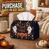 1pc Halloween Tissue Box Holder with Whimsical Spooky Design - Ghost Figure Lantern Candy, Durable Polyester, Ideal for Kitchen, Living Room, Bedroom,