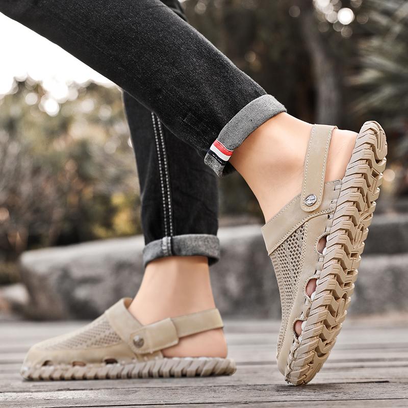 Outdoor Men Leather Sandals for Men Beach Shoes Roman Mens Shoes