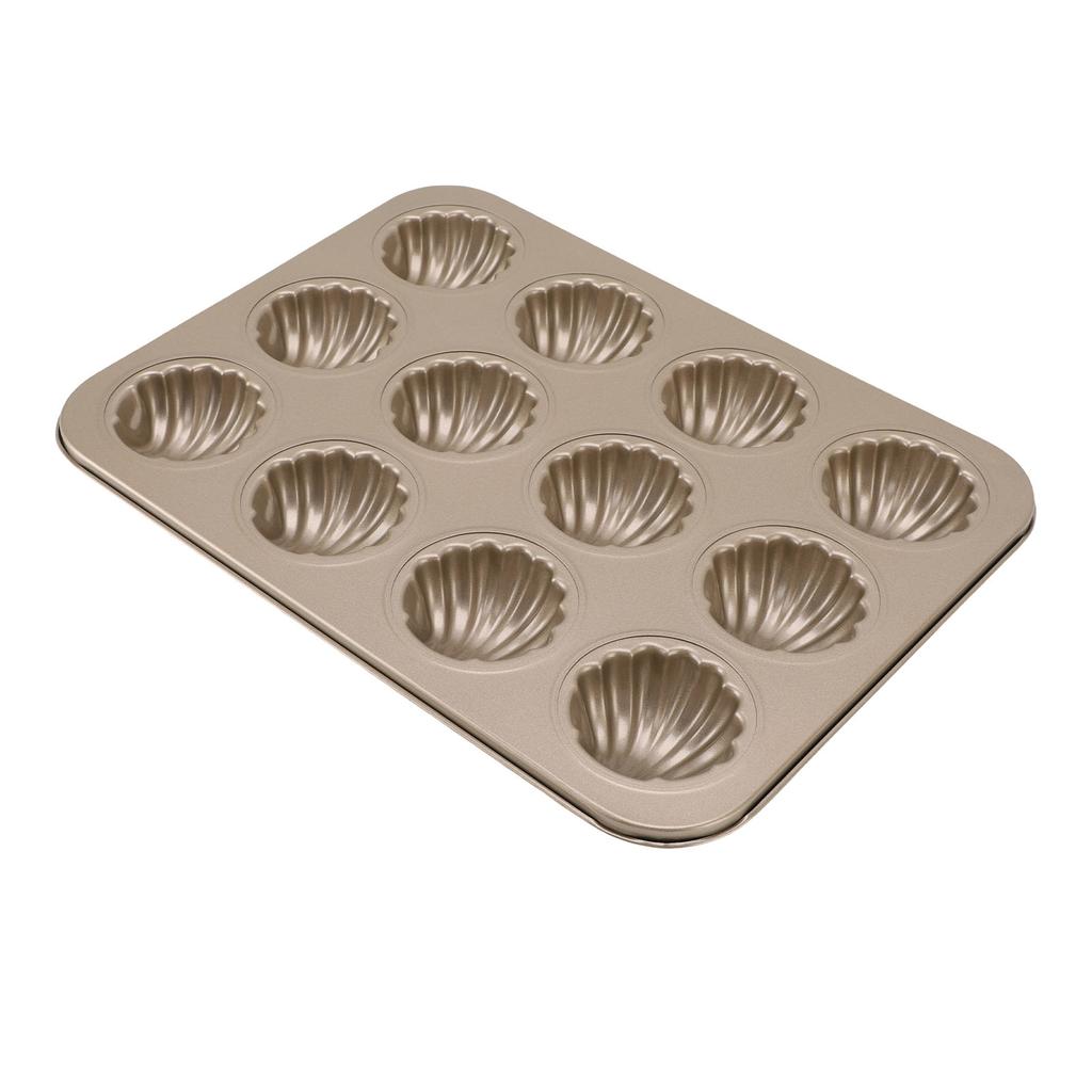 12 Cavity Baking Mold Carbon Steel Shell Shaped Cookies Trays Baking Pan Mold for Cookie Cake