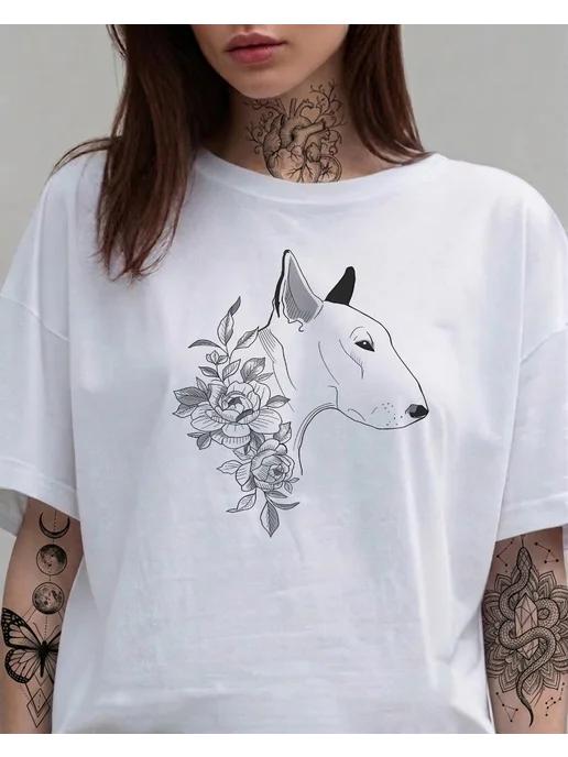 Bull Terrier dog breed T-shirt. Summer print M