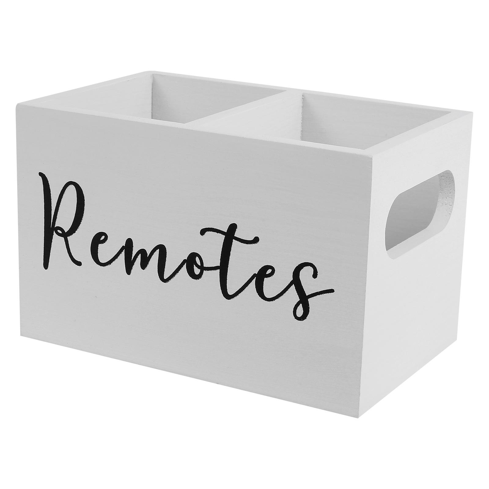 

Держатель для пульта дистанционного управления для стола Деревянный держатель для пульта от телевизора Коробка для хранения пульта Органайзер для гостиной спальни офиса белый