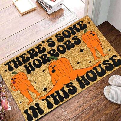 Creative Pumpkin Quirky Floor Mat Family Holiday Atmosphere Dirt-resistant Doormat Cute Floor Mat