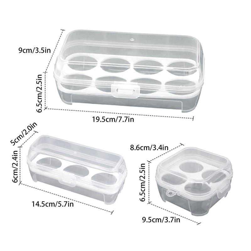3/4/8 Grids Portable Egg Box Outdoor Transparent Egg Organizer Box For Camping Picnic Barbecue Practical Outdoor Accessories