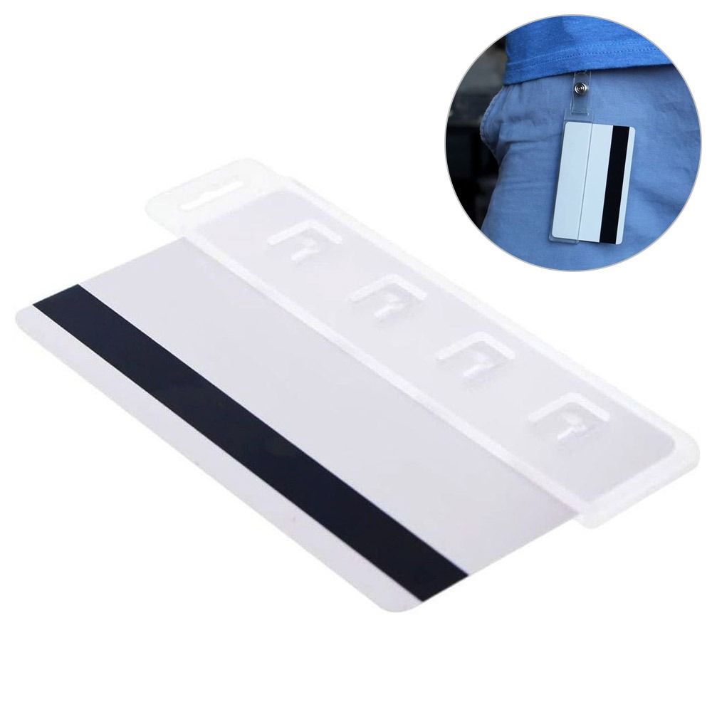 10pcs Transparent Swipe Badge Holder Hard Passes Protector Sleeve Card Badge Holder Office