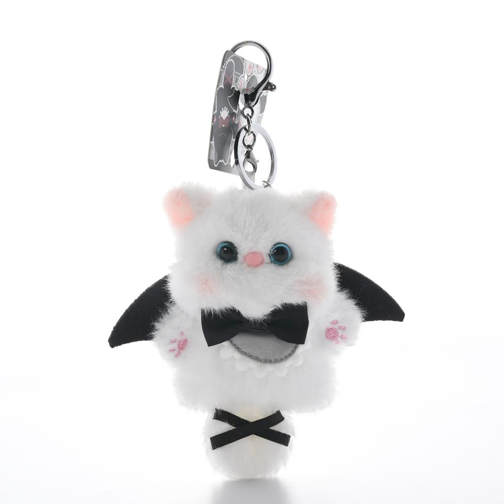 [Cute Interest] Black and White Twin Cat Doll Pendant Cute Cartoon Doll Girl Plush Keychain