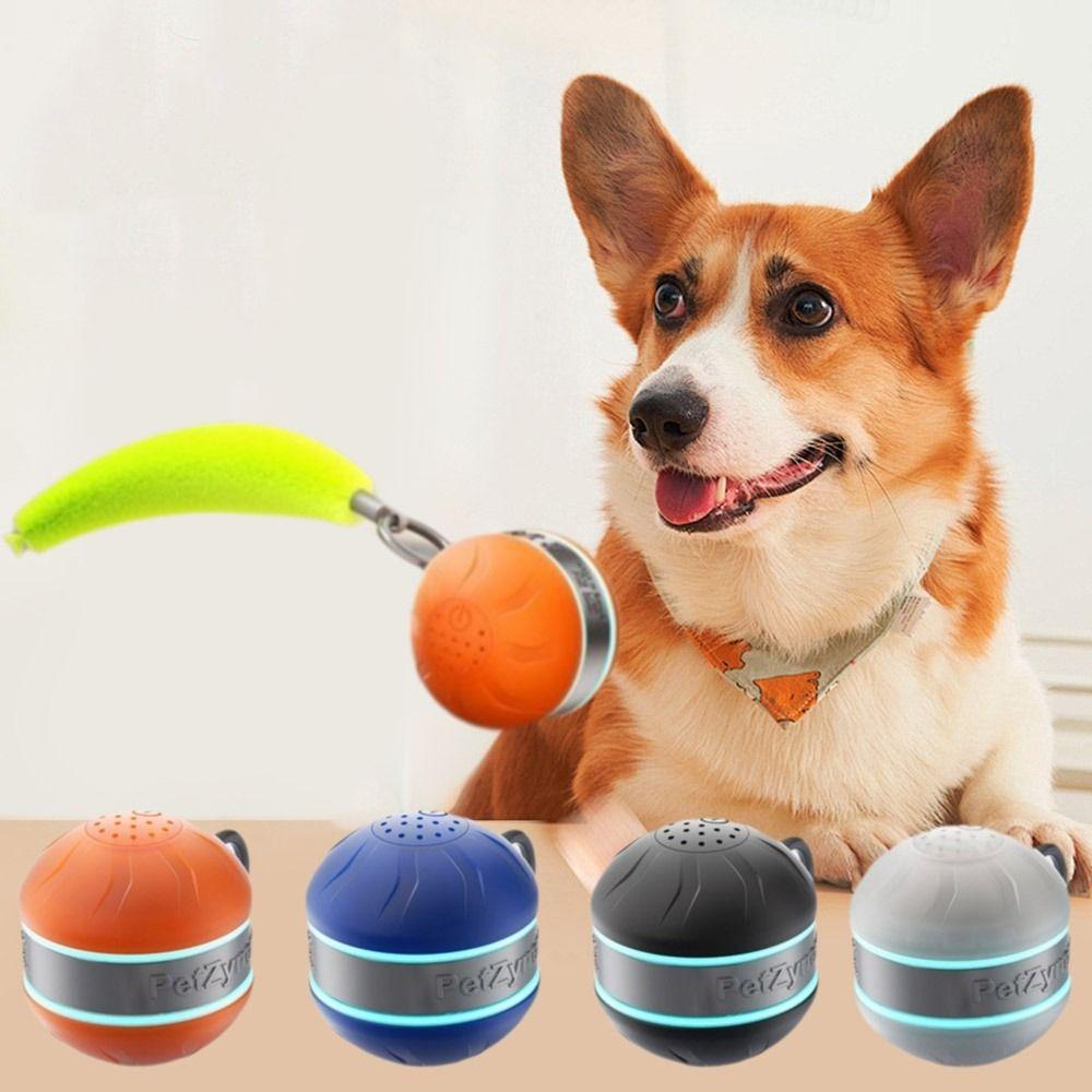 

Rotating Interactive Cat Toy Ball Bite Resistant Smart Kitten Chewing Toy for Dogs/Cats сірий