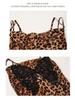 Leopard Print See-Through Nightgown: Sexy Butterfly Spaghetti Strap Loungewear Set for Women
