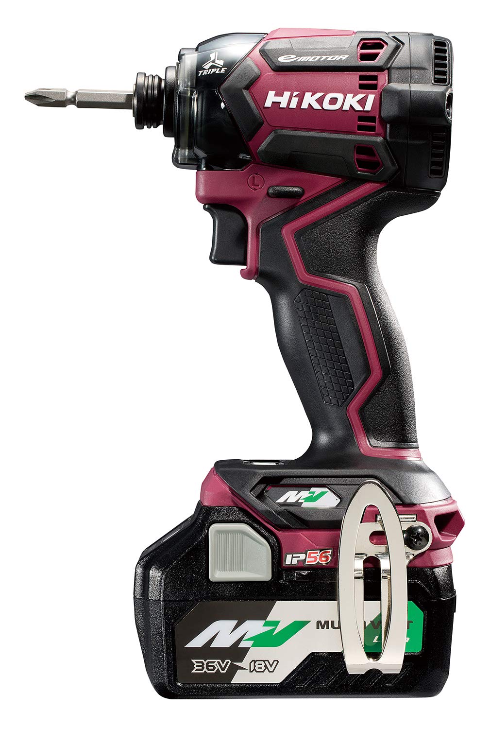 

HiKOKI 36V Impact Driver Flare Red з 2 батареями та футляром [стара модель], зарядний пристрій, WH36DC(2XPR) [Малий запас]