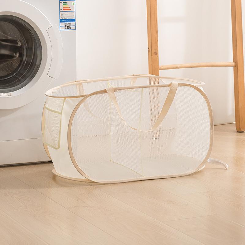 Upgraded Foldable Handheld Laundry Basket - Large, Hollow Design for Household/Bathroom Storage