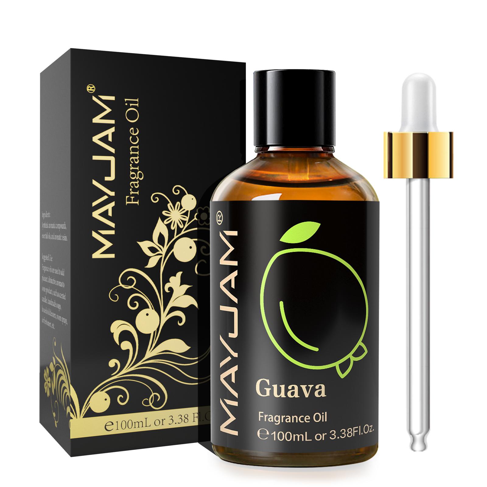

MAYJAM 100ML/3.38FL.OZ Ароматні олії, Ефірні олії вишні, манго, кокоса та ванілі для ароматерапії Дифузори Спа Йога Мило Виготовлення свічок Guava