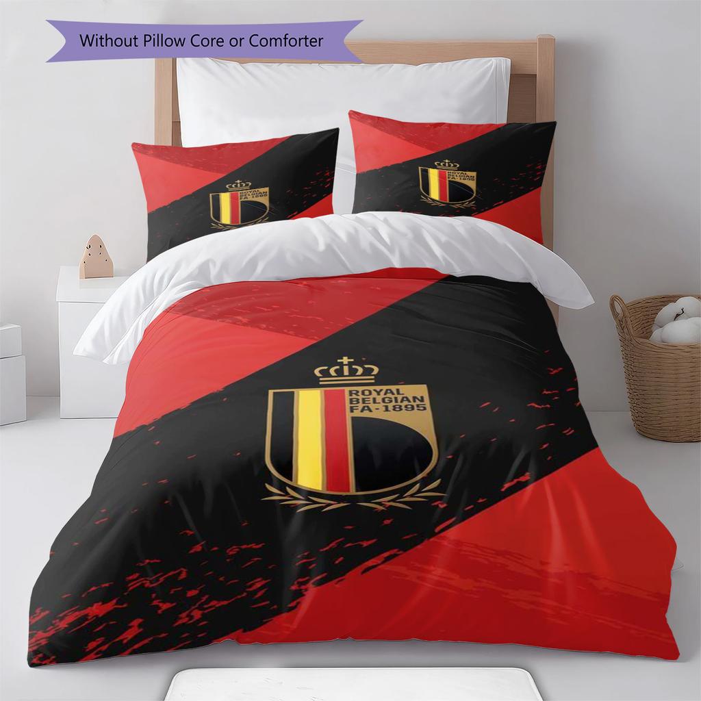 Belgium Pattern Bedding Set Quilt Cover Pillowcase Home Decor Gift (1 * duvet cover + 2 * pillowcase, without core)