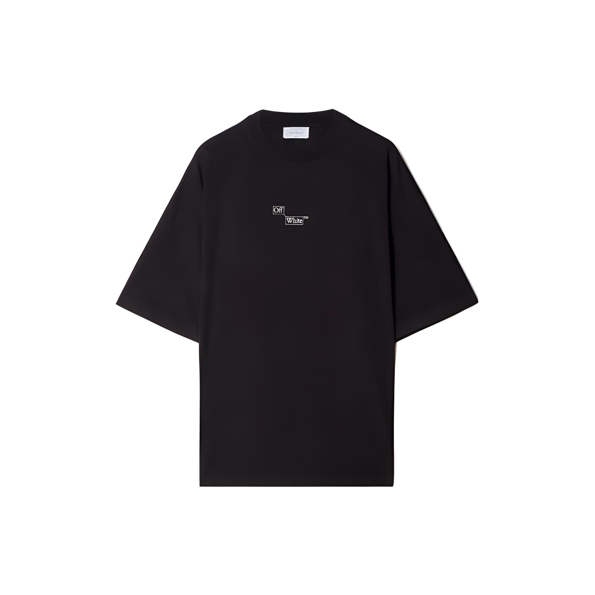 

Off-White Однотонная свободная футболка с круглым вырезом и коротким рукавом, мужские топы, черный цвет OMAA161F23JER0011001 S