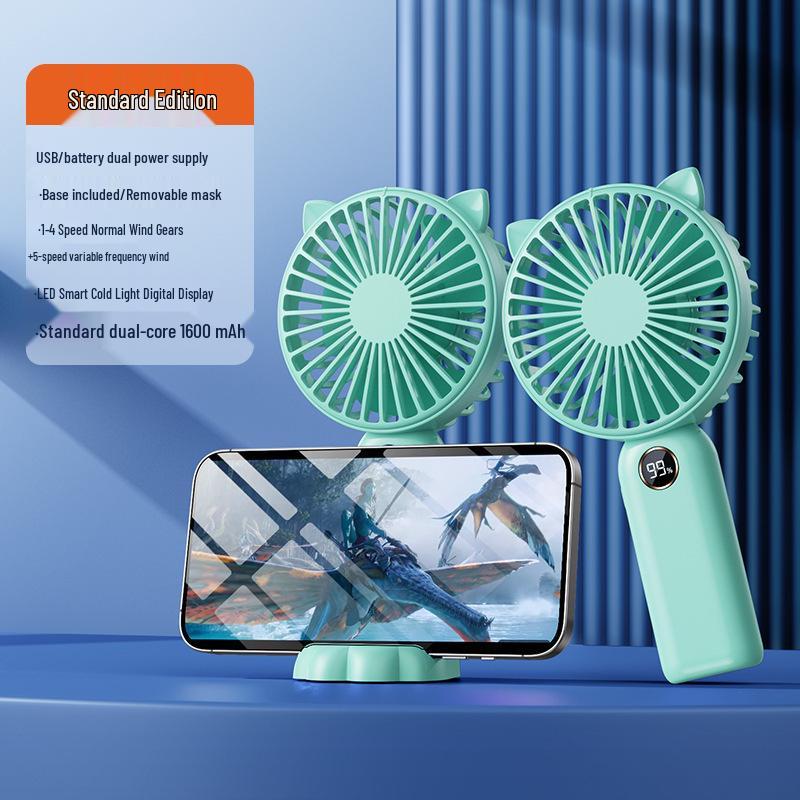 Rechargeable Mini USB Fan - Silent, Strong, Desktop & Handheld 800mAh Battery Capacity