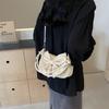 Bow bag women's fashion new pearl chain messenger bag fashionable simple sweet texture shoulder bag