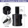 2pcs Metal Thread Adapter Set,5/8"-11 Female To M14/M10 Male,Drill Bit Polisher Interface Connector,No Electricity Required