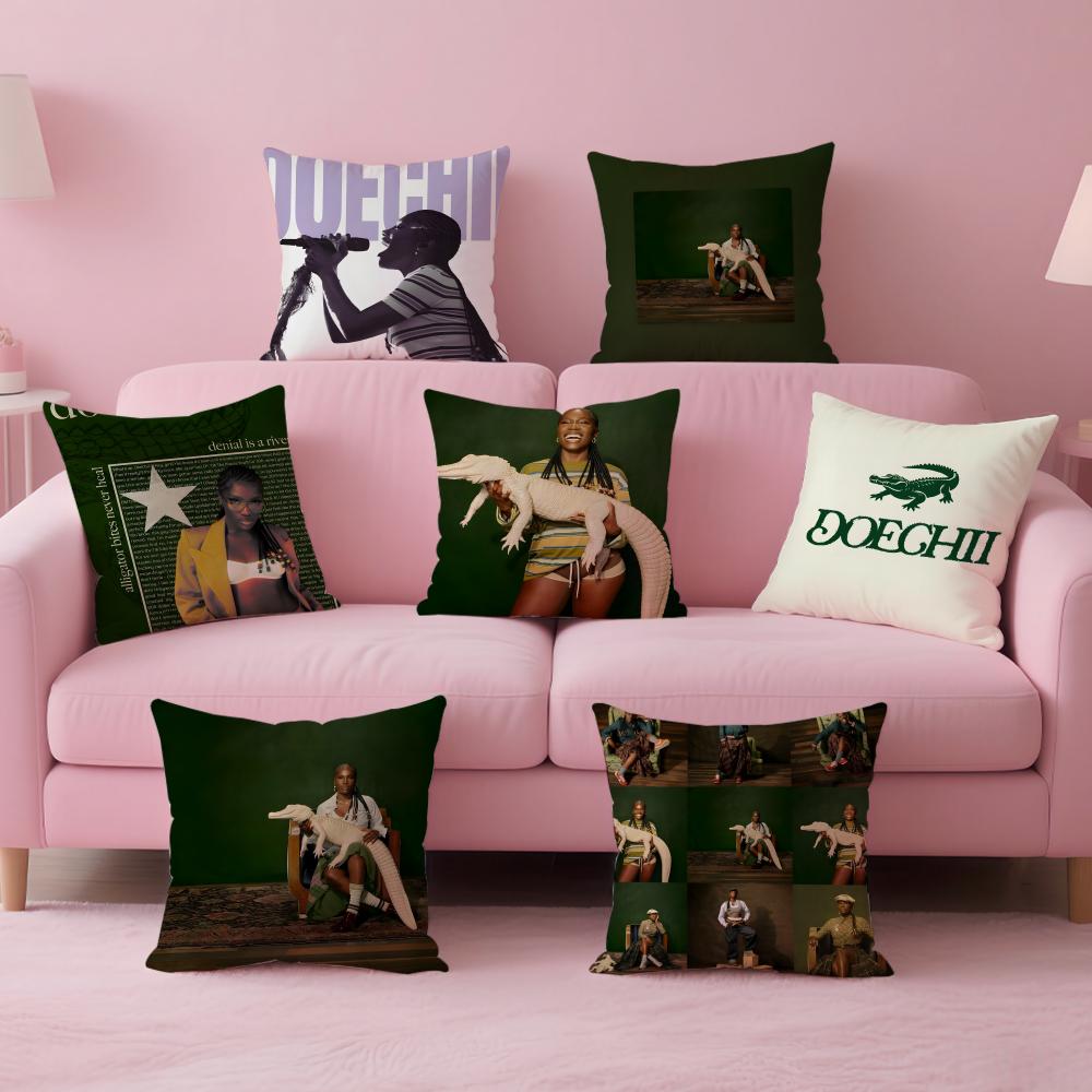 Bold HipHop American Rapperr DDoechii Cushion Cover Pillow Case Soft Skin Friendly Fabric Concealed Zipper