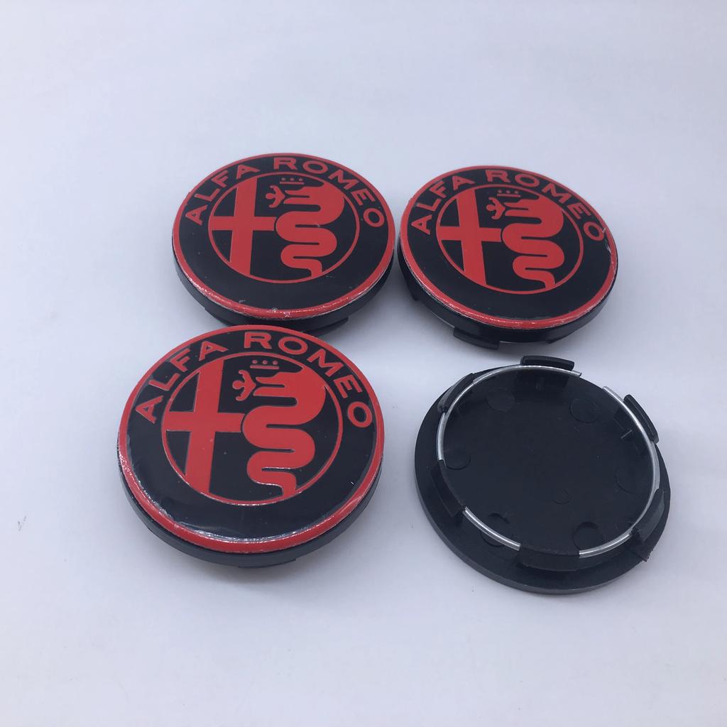 4 Stück 60mm Auto-Radnabenkappe Dekoration Logo Mittelkappe Schutz für Alfa Romeo Giulia Giulietta 159 Mito Spider GTA