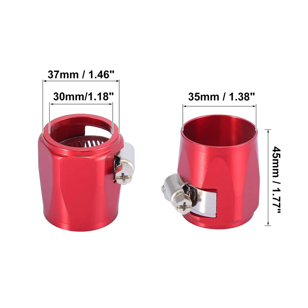 X AUTOHAUX Car Hose Finisher Clamp Car Hose Finisher Hose Connector Hex Hose for Car 4pcs Red AN18