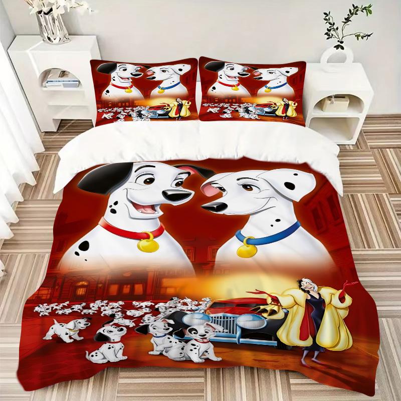 Dalmatian Dogs Fireworks Print 3Pcs Bedding Setduvet Cover With 2 Bedropillowcase Home Birthday Gift