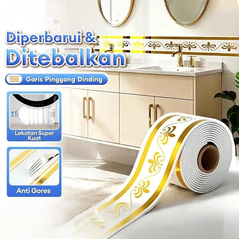 Wall Border Sticker Waterproof PET Baseboard Decal Farmhouse Wallpaper Design for Dining Room Pantry Wall Decoration
