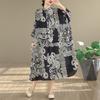 DIMANAF New 2026 Women Plus Size Spring Summer Beach Long Dress Lady Loose Oversize Maxi Floral Print Cotton Vintage Black