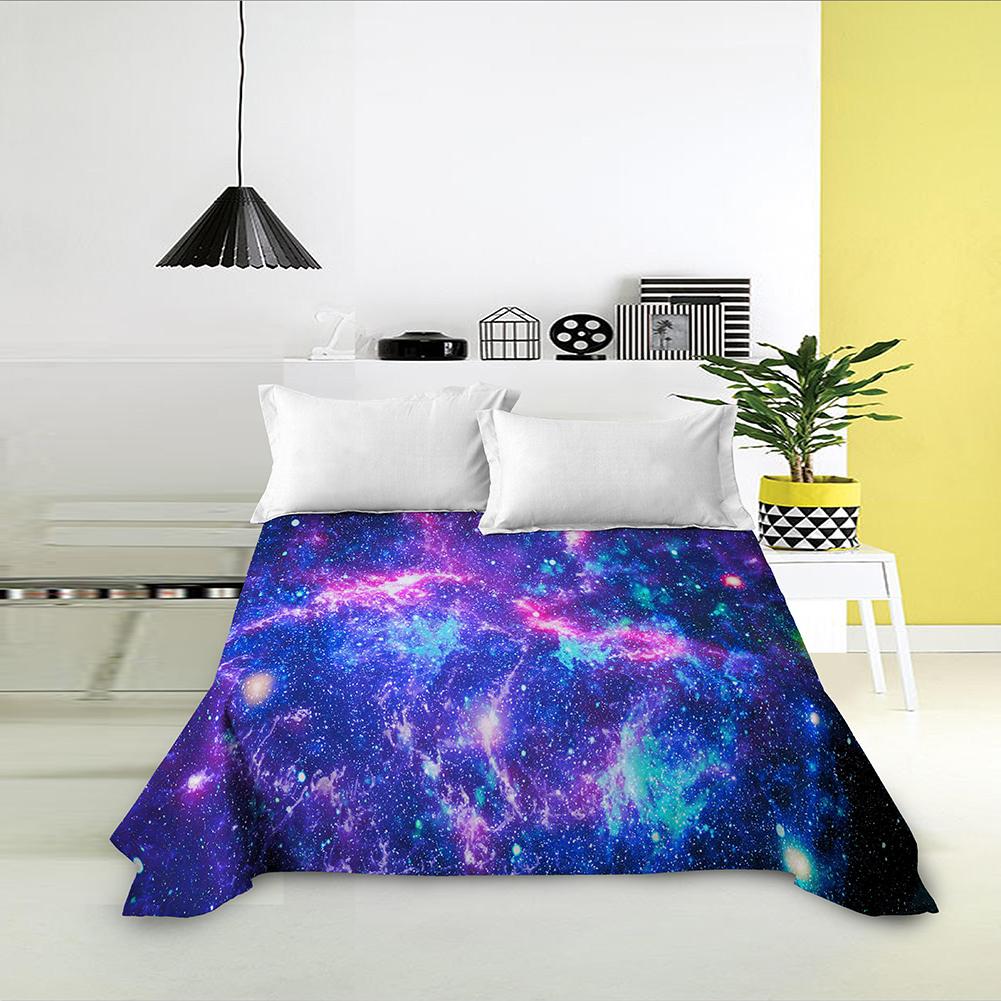 Galaxy Weltraumdruck King Queen Spannbettlaken 3D Sternenhimmel Bettwäsche Laken Universum Weiches Polyester Bettwäsche Leinen für Jungen Teenager Erwachsene