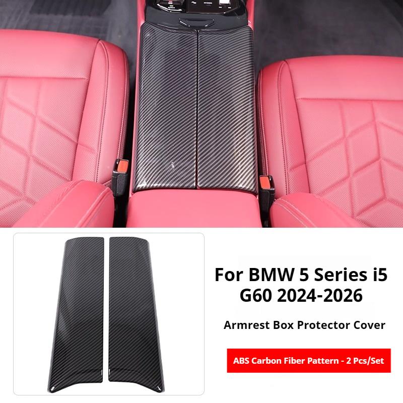 

For BWM 5 series i5 G60 2025-2026 Car ABS Carbon fiber Armrest box panel protective cover interior modification accessories