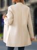 2025 European Plus Size Women's Casual Stand Collar Mid-Length Wool Coat - Autumn/Winter Collection