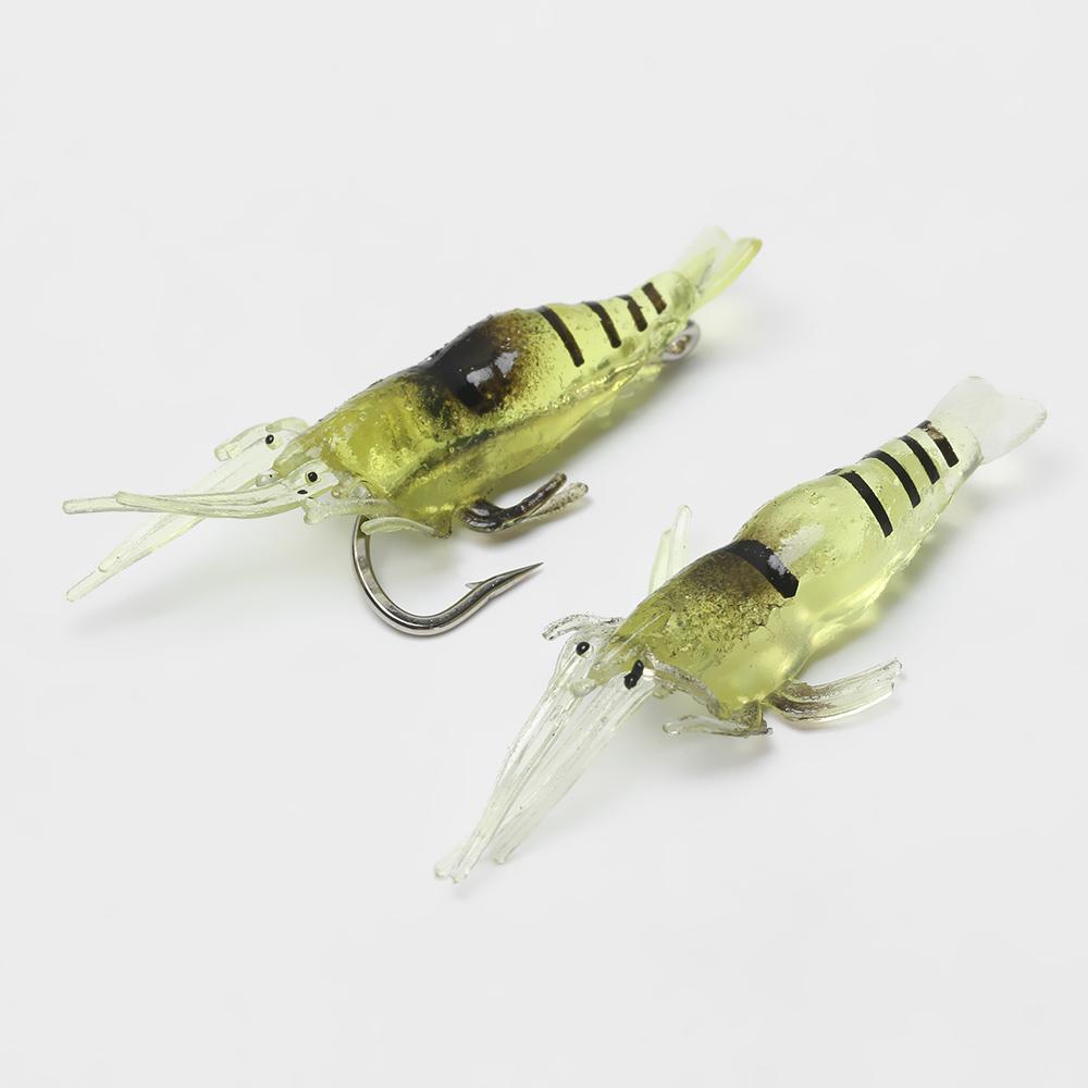 10Pcs New Soft Creative Hook Worm Silicone Shrimp Fake Bait Sea Fishing Prawn Lure