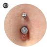 F136 Titanium Double Ball Internal Thread Zircon Belly Button Ring G23 Titanium Navel Jewelry Fashion Piercing Accessory