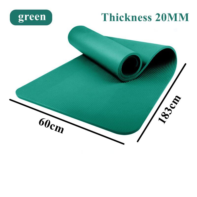 20Mm 183×60Cmthick Yoga Mats Anti-Slip Sport Fitness Mat Blanket Fit For Exercise Yoga And Pilates Gymnastics Mat Fitness Equipment