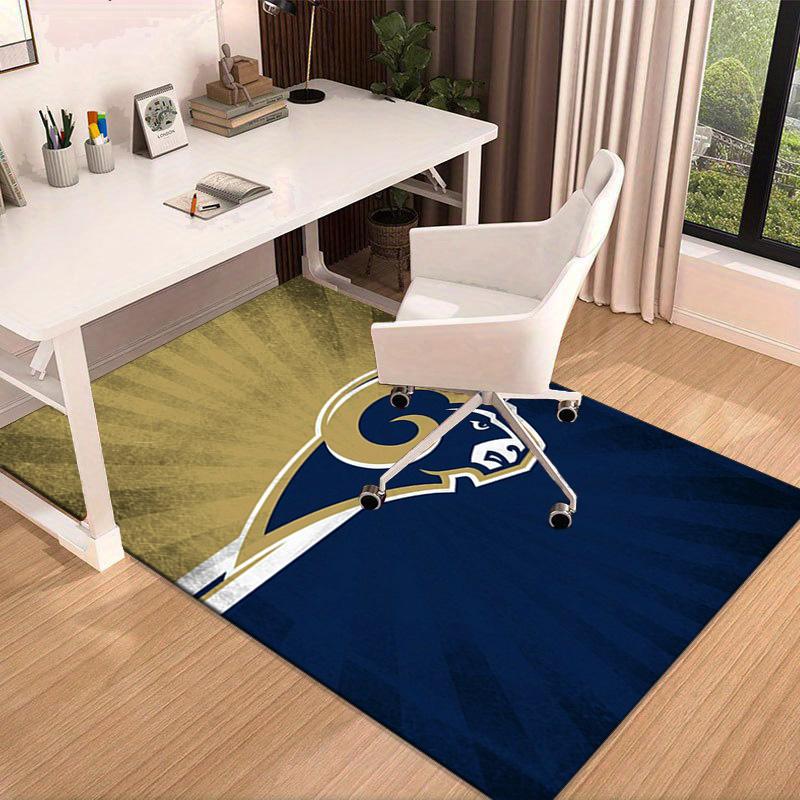 Rams Football Team Spirit Printed Area Rug for Office, Chair Rug, Decorative Carpet Floor Mat, Large Size Fan gifts Christmas gifts