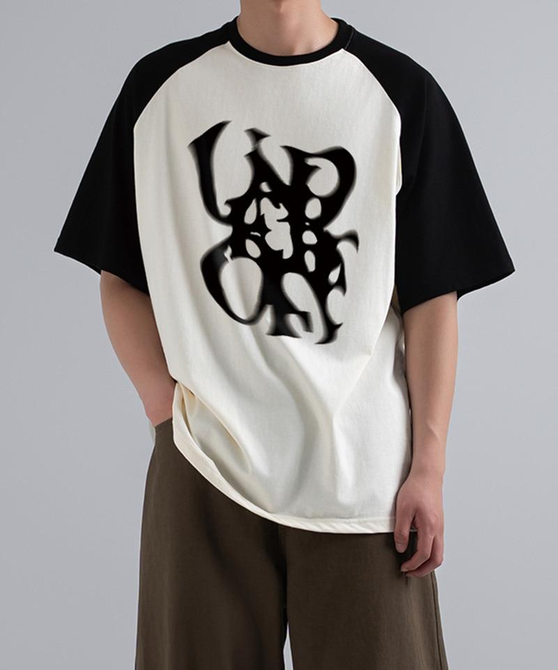 UNDEROFF Oversized Raglan Short Sleeve T-Shirt Under Smoke Black